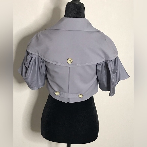 🌞Bebe Short Silk Sleeve Gray Jacket Top 4 - Picture 4 of 15